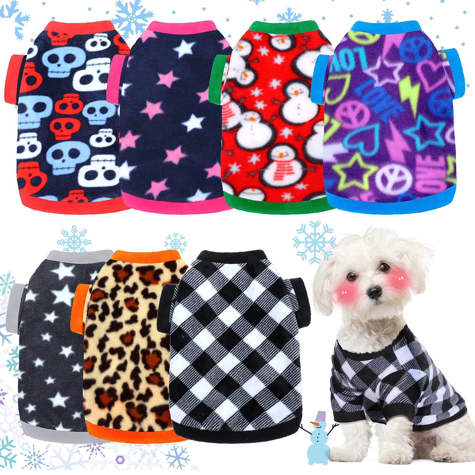 Xuniea suéter polar para perros, conjunto de 7 piezas para abrigar con estilo