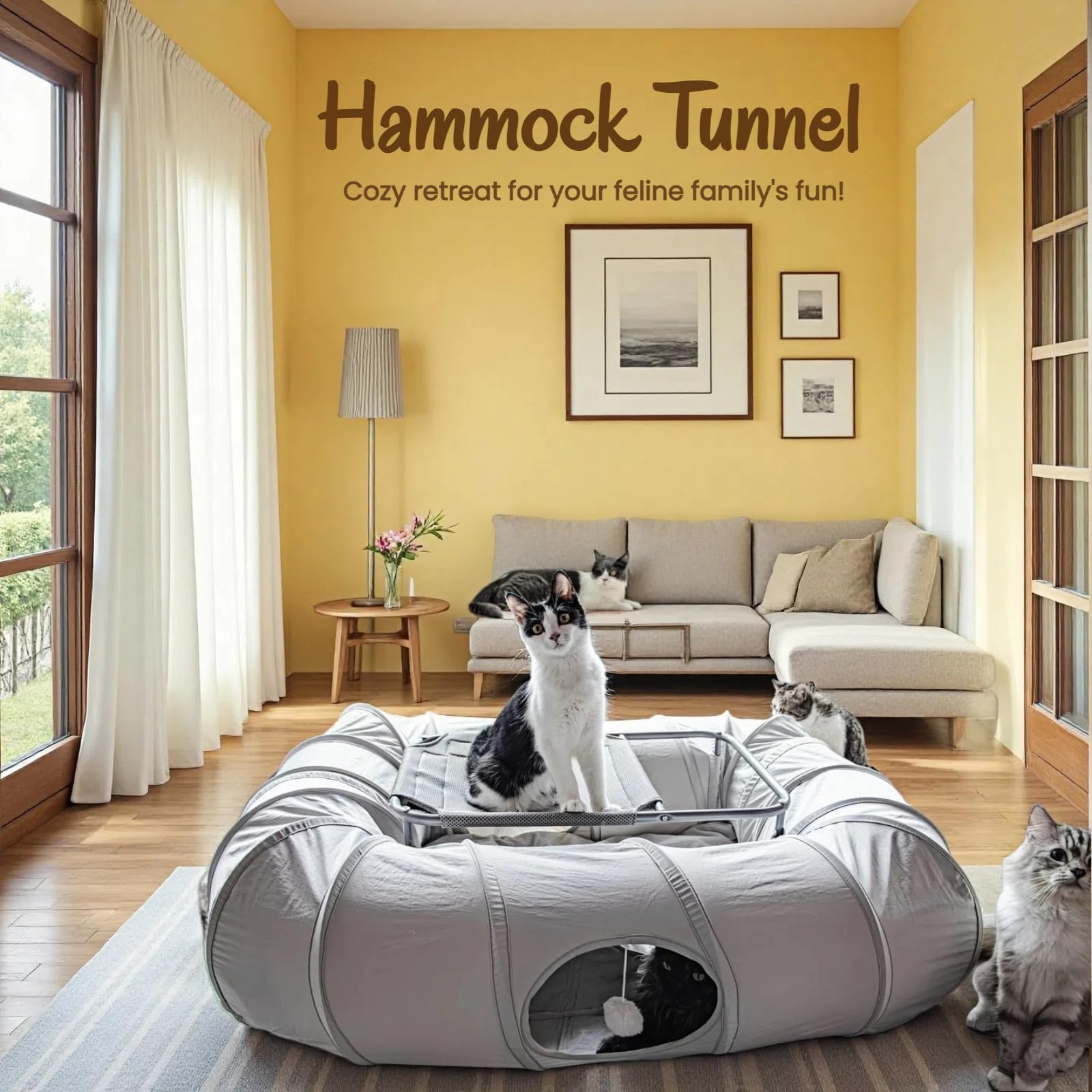 XxingSheep hamaca elevada para gatos, descanso seguro y cómodo