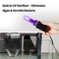 Xyingshine U3 demuestra la cámara de filtración amplia de 2000 ml para mayor capacidad.