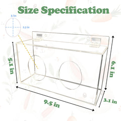 Xymoso porta-heno acrílico en jaula para acceso fácil.