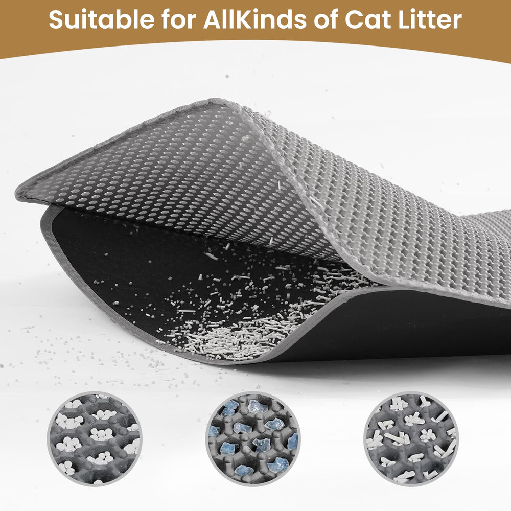 Base impermeable de cuero sintético protege el suelo alrededor de la caja.