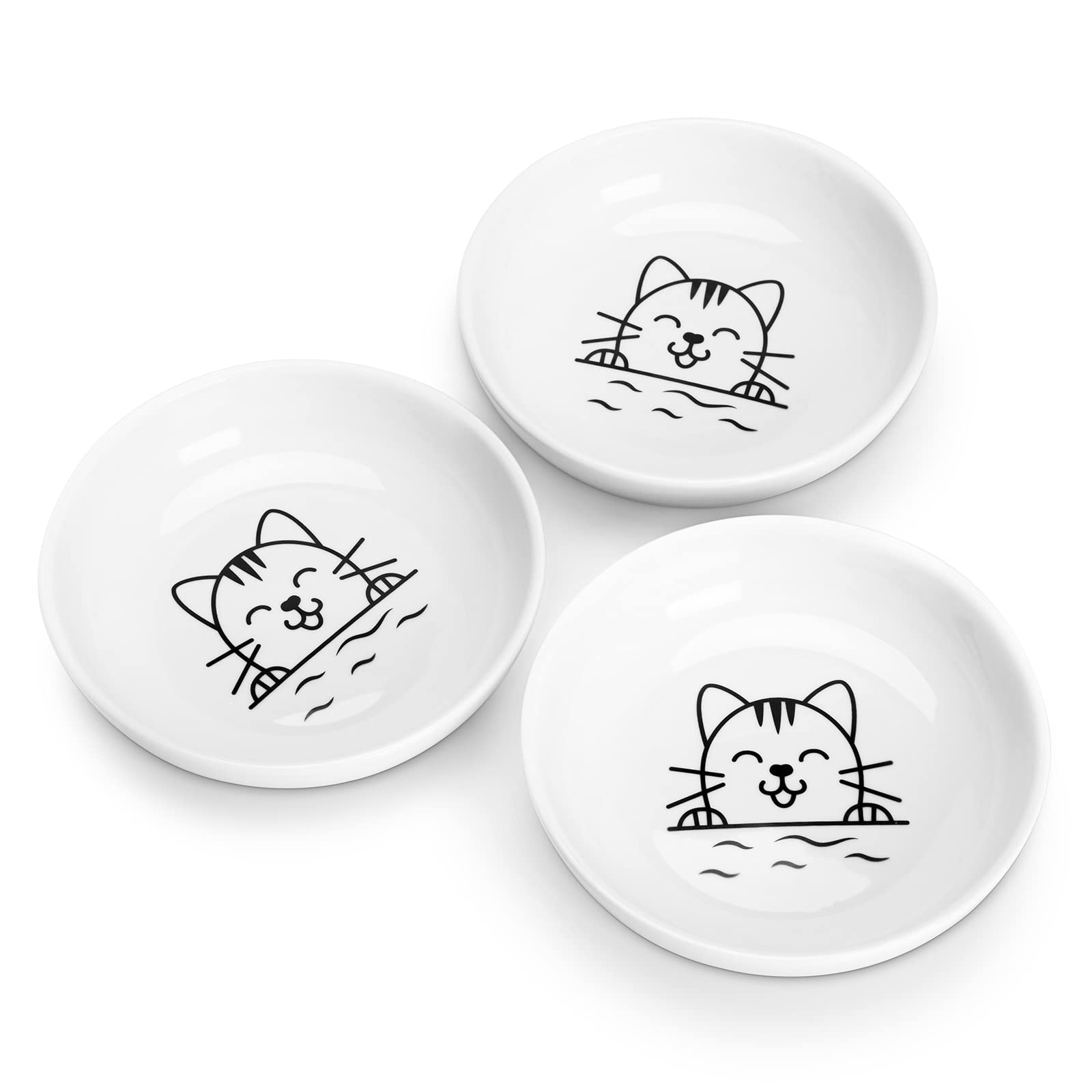 Tazón Y YHY de 5 oz para gatos con borde ancho cuida los bigotes.