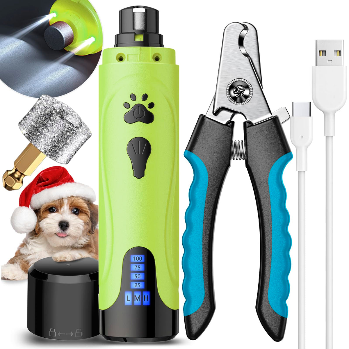 Lima de uñas YABIFE para perros en primer plano, uso cómodo.