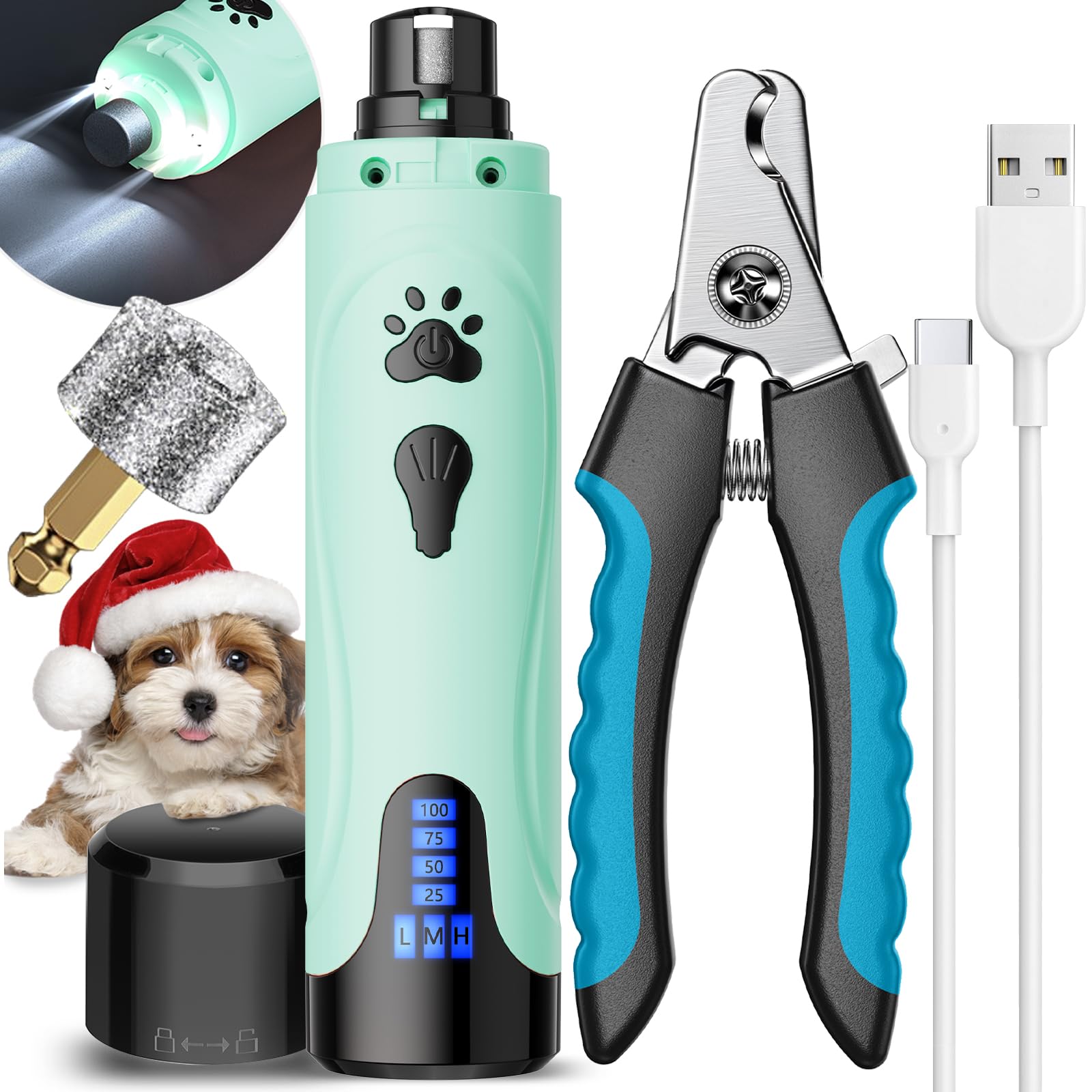YABIFE: lima de uñas para perros con motor silencioso para menos estrés