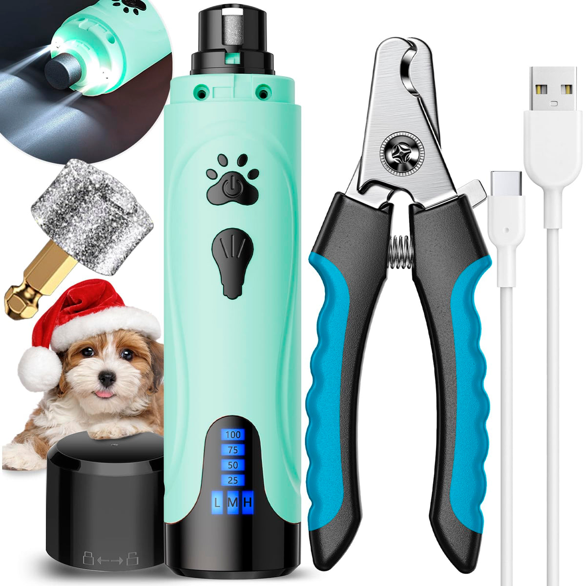 YABIFE: lima de uñas para perros con motor silencioso para menos estrés