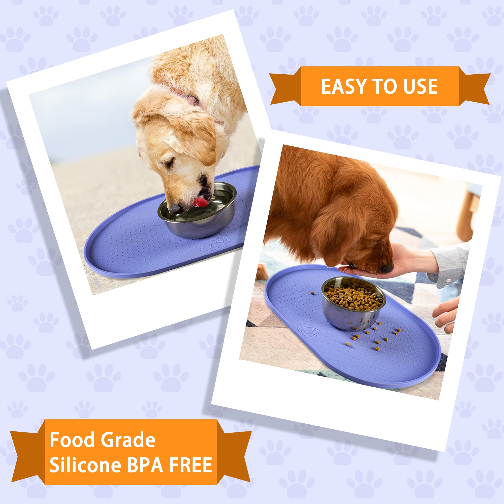 Yacee uso para perros y gatos, protege el suelo durante la comida.