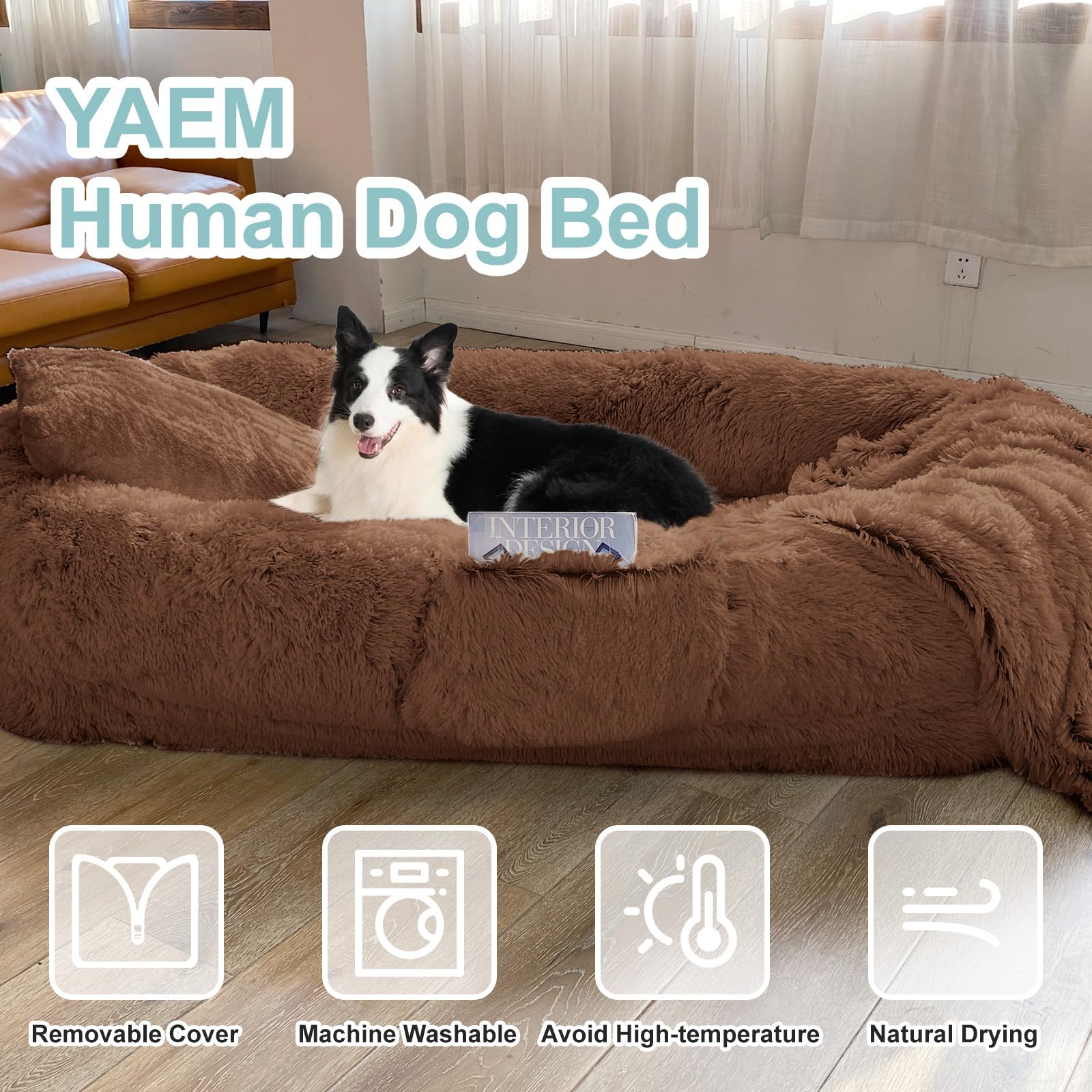 YAEM Cama Humana bolsillo lateral, guarda objetos pequeños sin esfuerzo.
