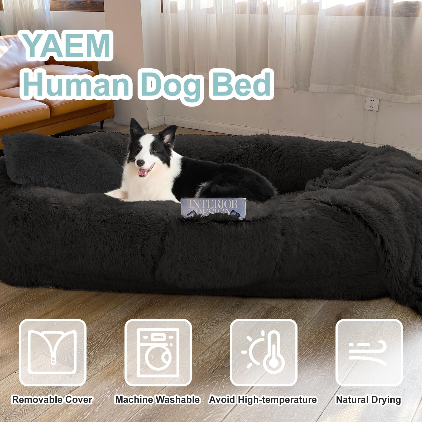 YAEM cama humana con correa transportable, facilita moverla entre habitaciones.