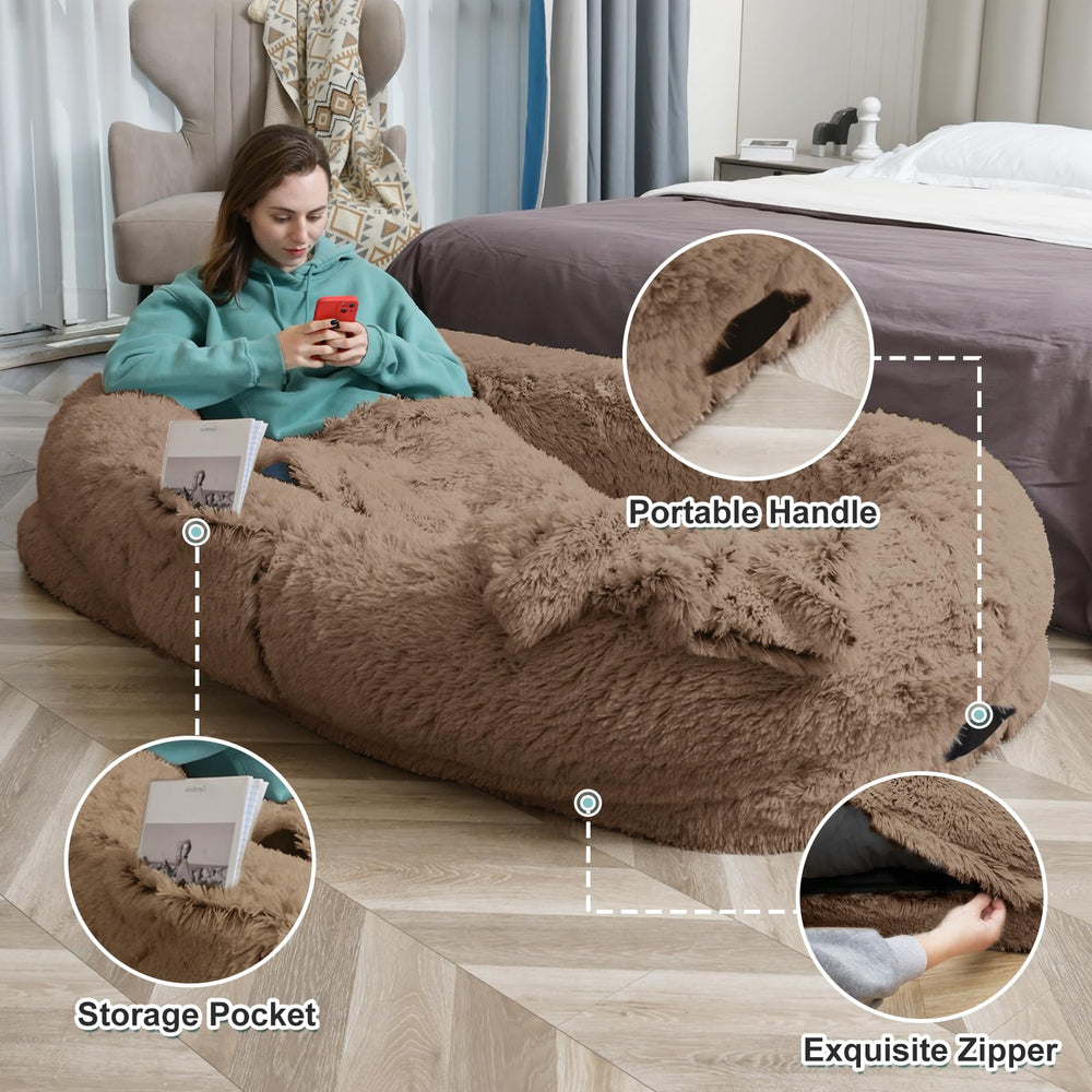 YAEM Cama humana para adultos con manta suave para relajación nocturna
