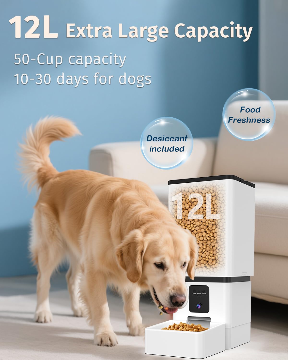 Yakry capacidad 12L 50 tazas, ideal para varias mascotas