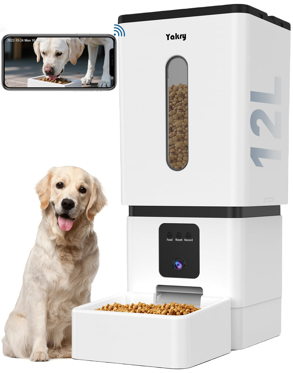 Yakry dispensador de alimento para perros con camara: supervisión en tiempo real