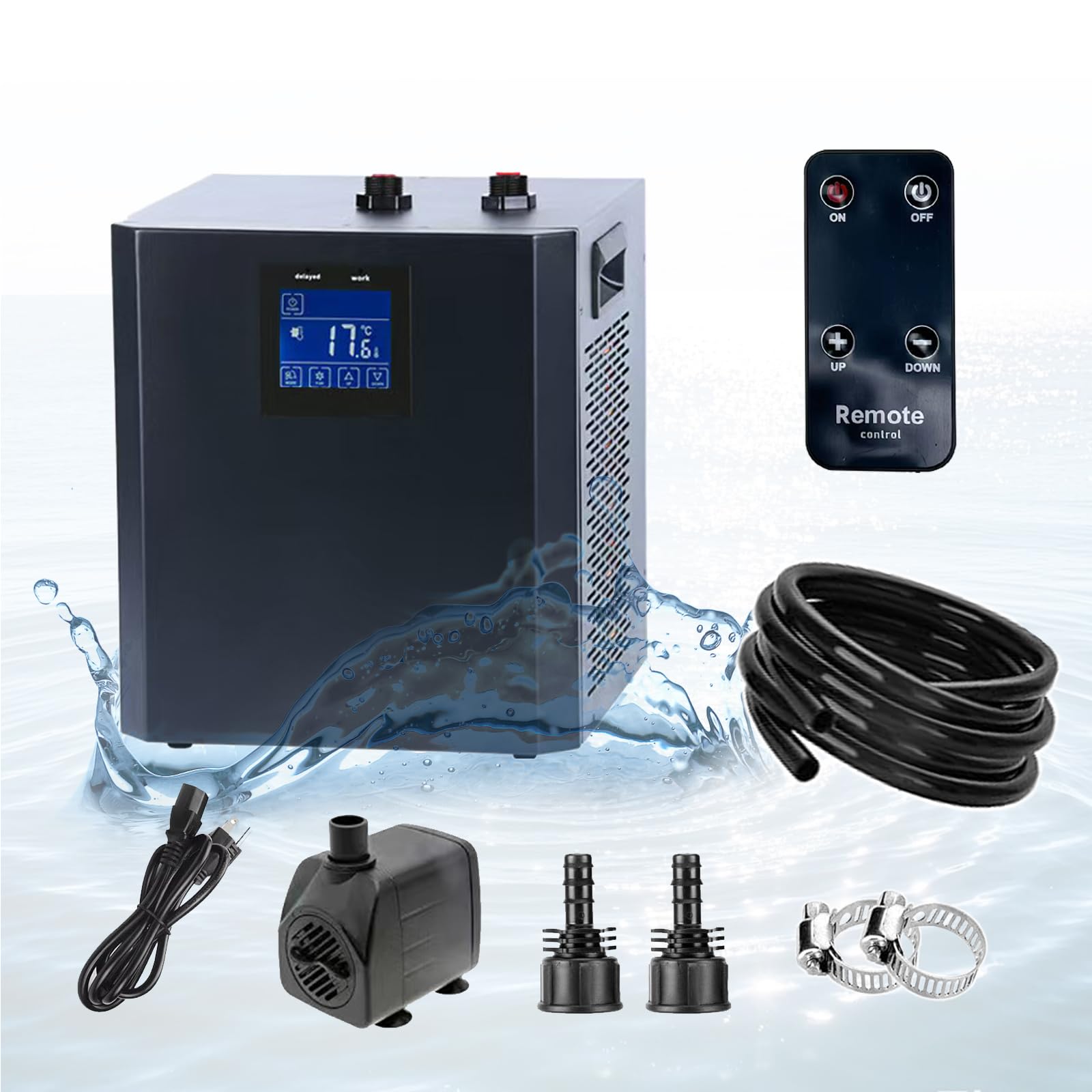 YAKUST panel LED: lectura clara de temperatura para un control preciso del acuario.