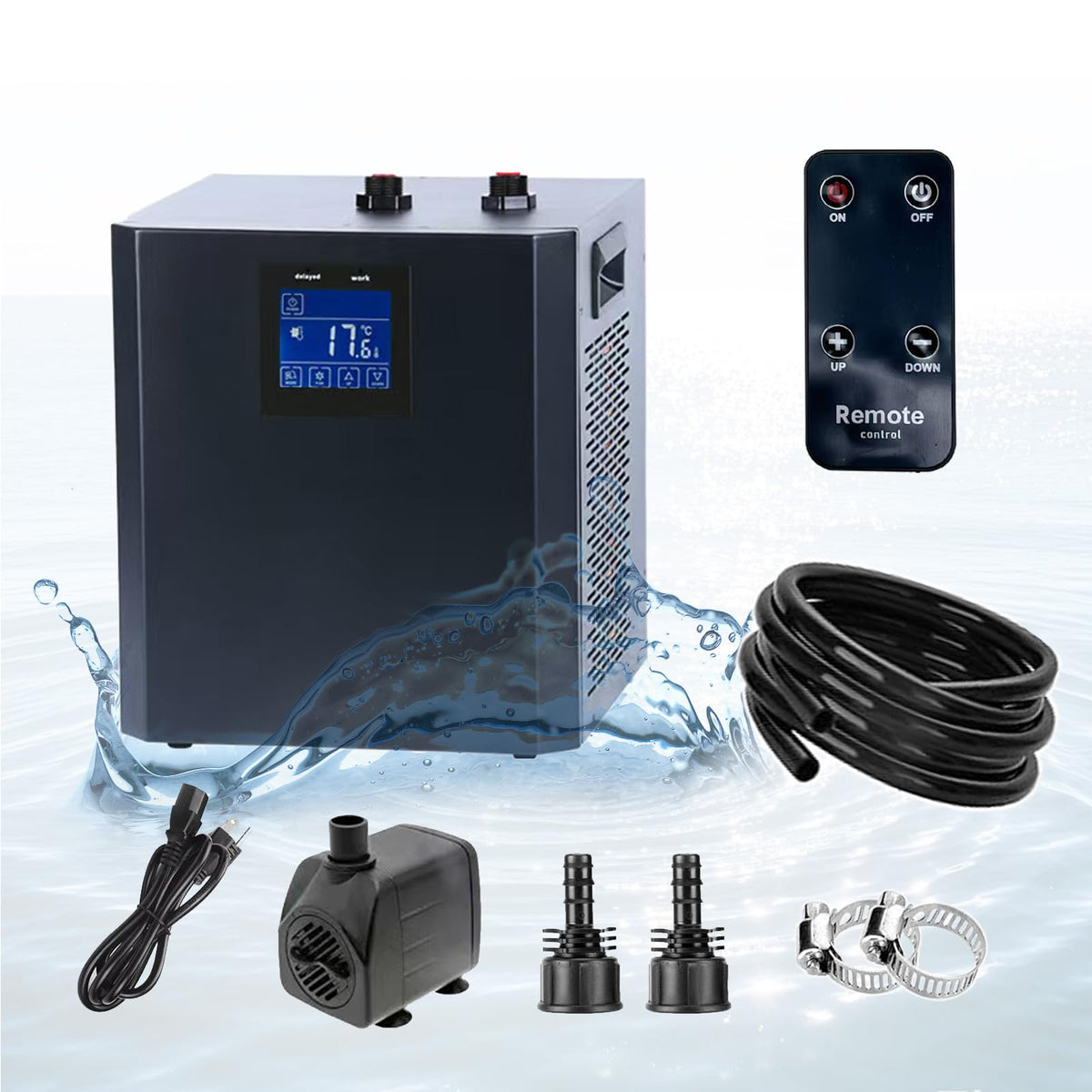 YAKUST panel LED: lectura clara de temperatura para un control preciso del acuario.