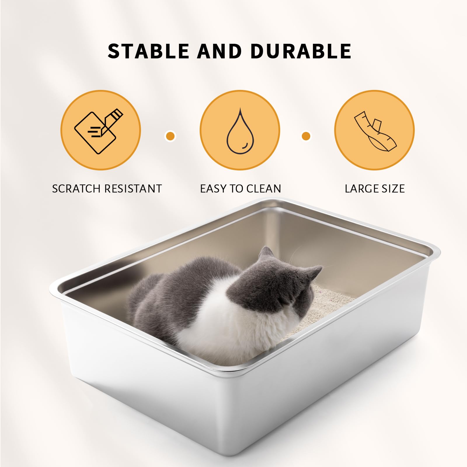 Yangbaga caja de arena fácil de limpiar, limpieza rápida con paño.