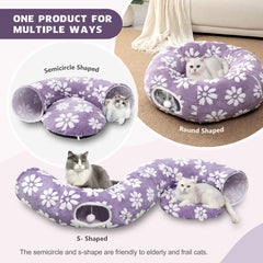 Yaning tunel-gato cama-donut-redonda: cojín suave para dormir tras jugar.