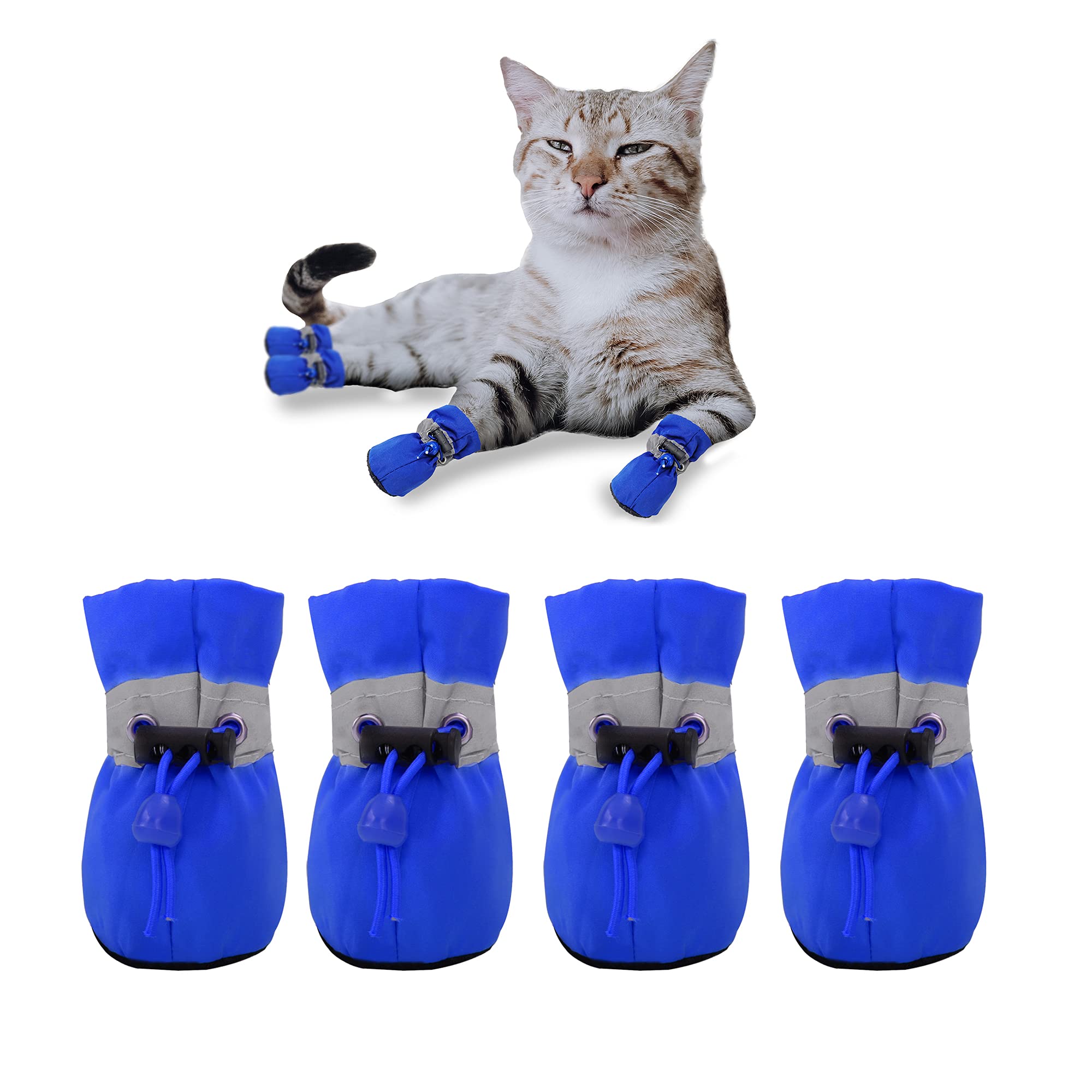 YAODHAOD zapatillas para perro azul, tracción en la nieve para paseos invernales