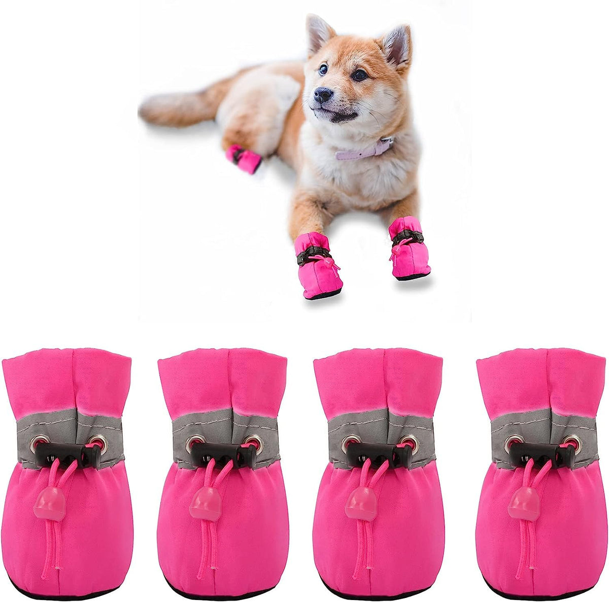 YAODHAOD zapatos para perro rosa, tamaño 5, patitas cómodas y protegidas en casa.