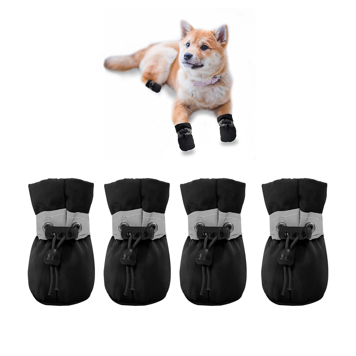 Zapatos YAODHAOD para perros tamaño 2 con ajuste preciso para patas pequeñas, comodidad y seguridad.
