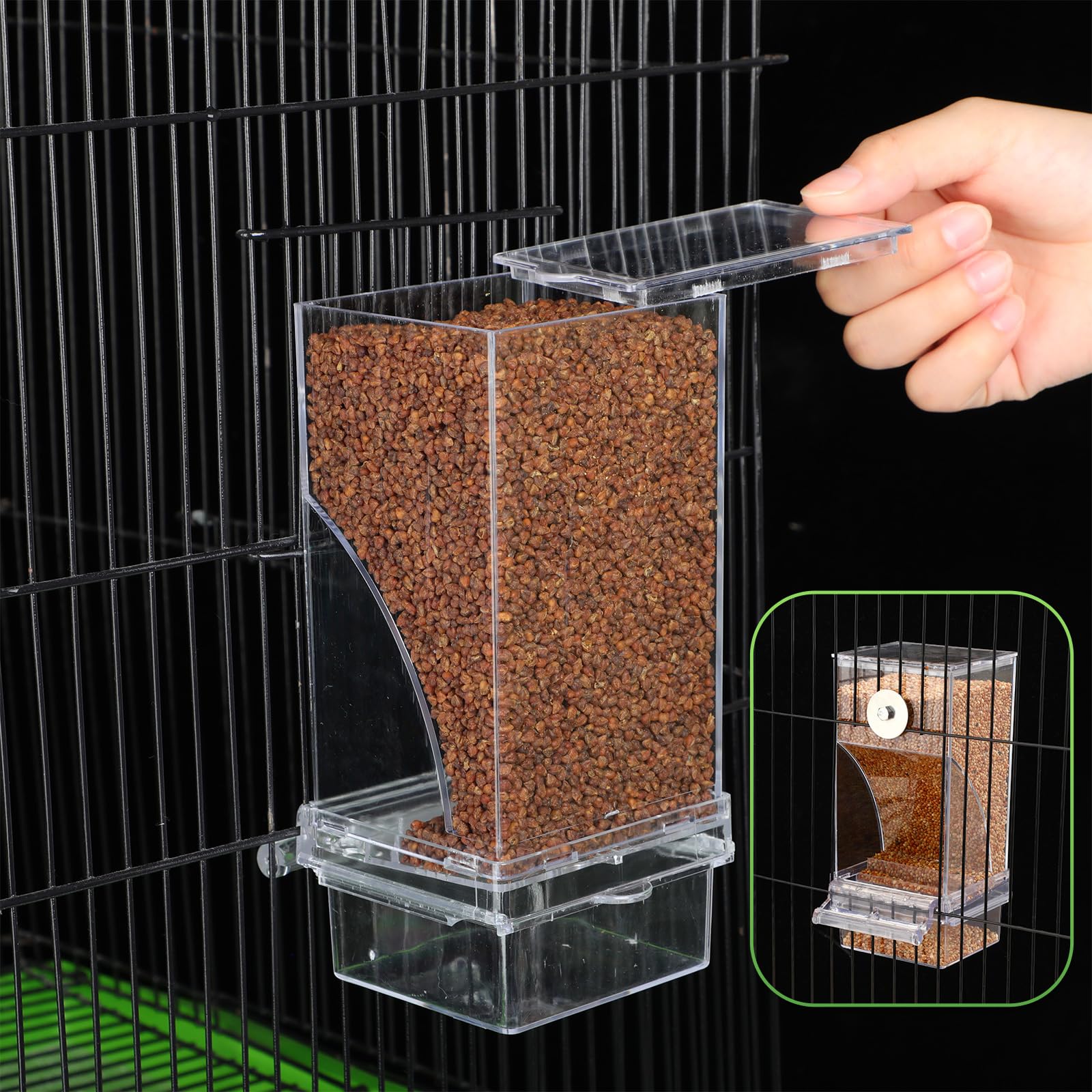 Yaomiao dispensador de agua 200 ml para aves de jaula de tamaño medio.