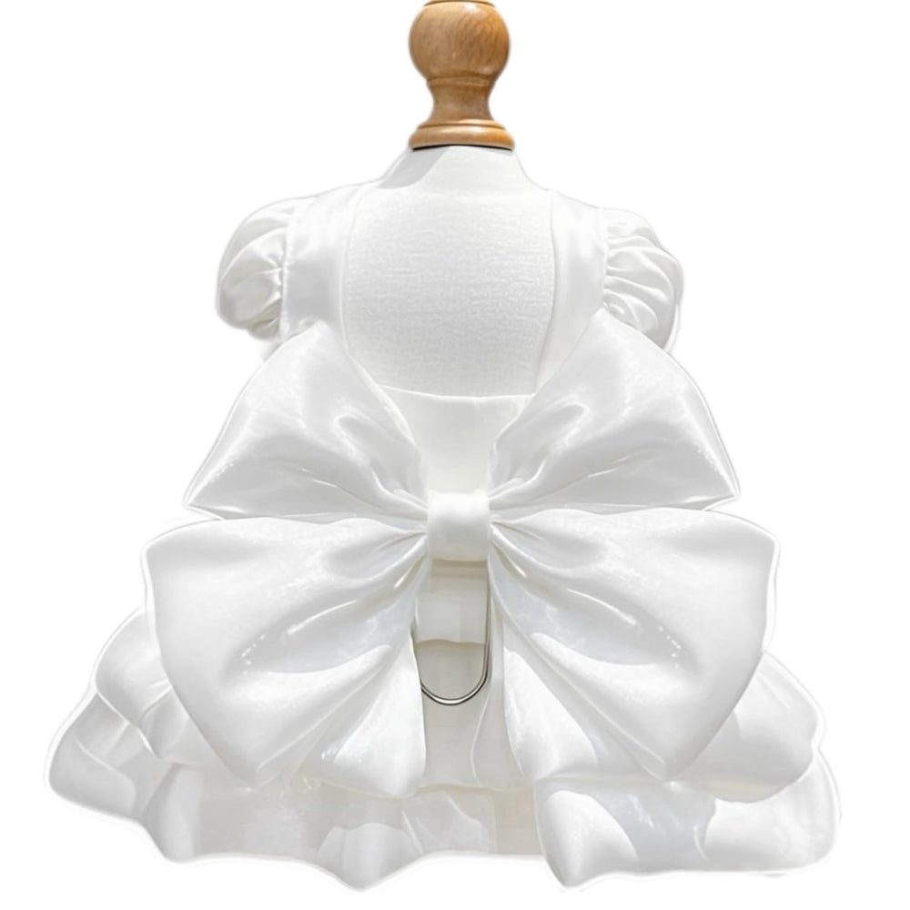 Yaopelky vestido de perro blanco con tutú, ideal para paseos y fotos.