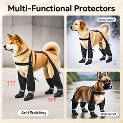YAQUHO tejido PU impermeable mantiene patas secas tras la lluvia.