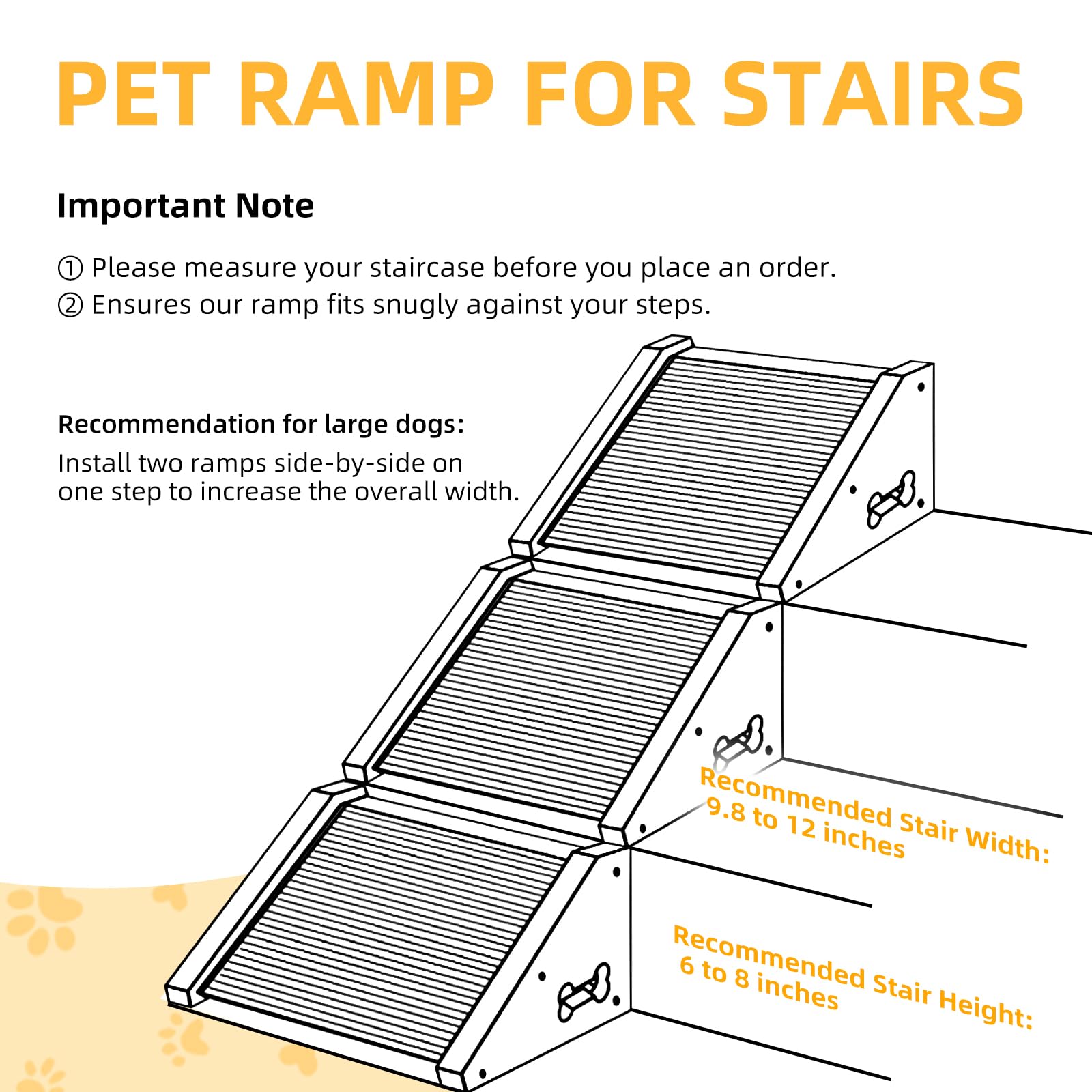 Yaquho rampa de madera con fieltro protector para evitar golpes en patas.
