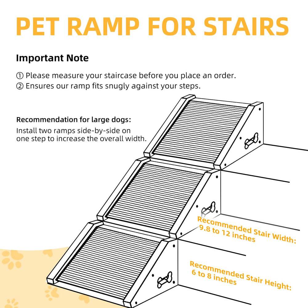 Yaquho rampa de madera con fieltro protector para evitar golpes en patas.