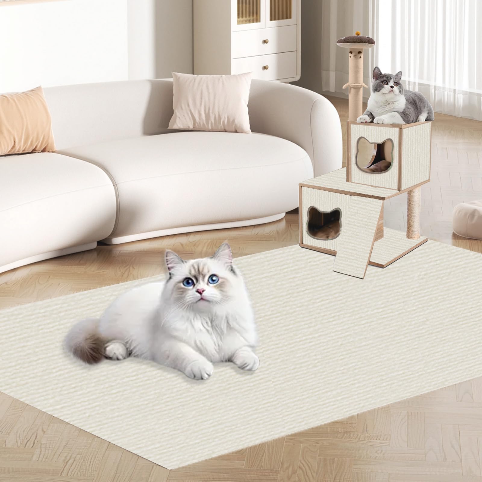 Colores disponibles Gris, Caqui y Beige para combinar con tu decoración.