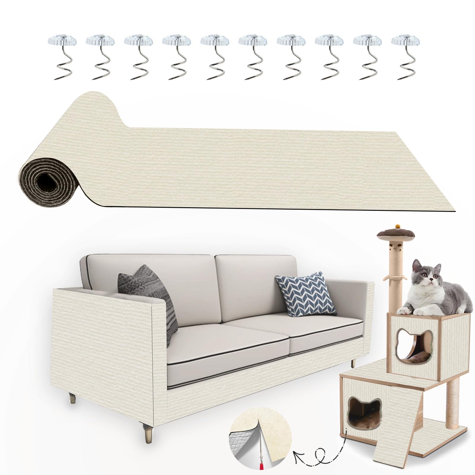 Protector de muebles para gatos Yaruiguang, adhesivo fuerte para evitar arañazos.