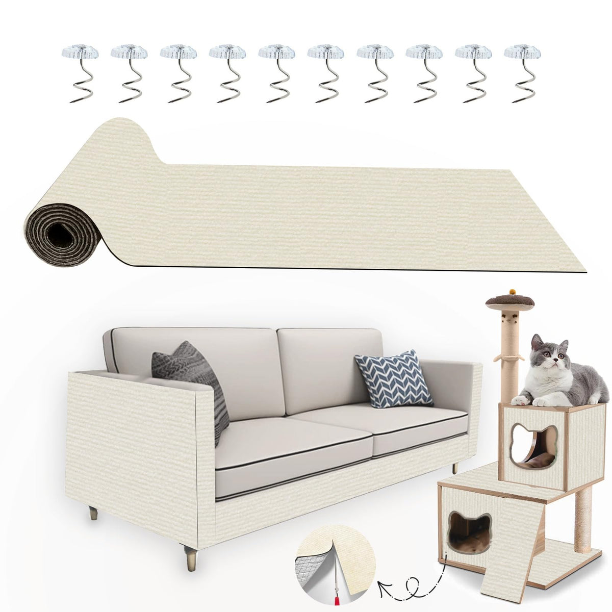 Protector de muebles para gatos Yaruiguang, adhesivo fuerte para evitar arañazos.