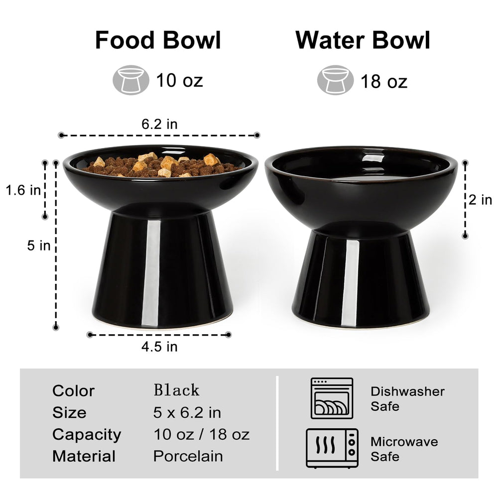 Plato de agua elevado YauYik, diseño estable para beber sin salpicaduras.