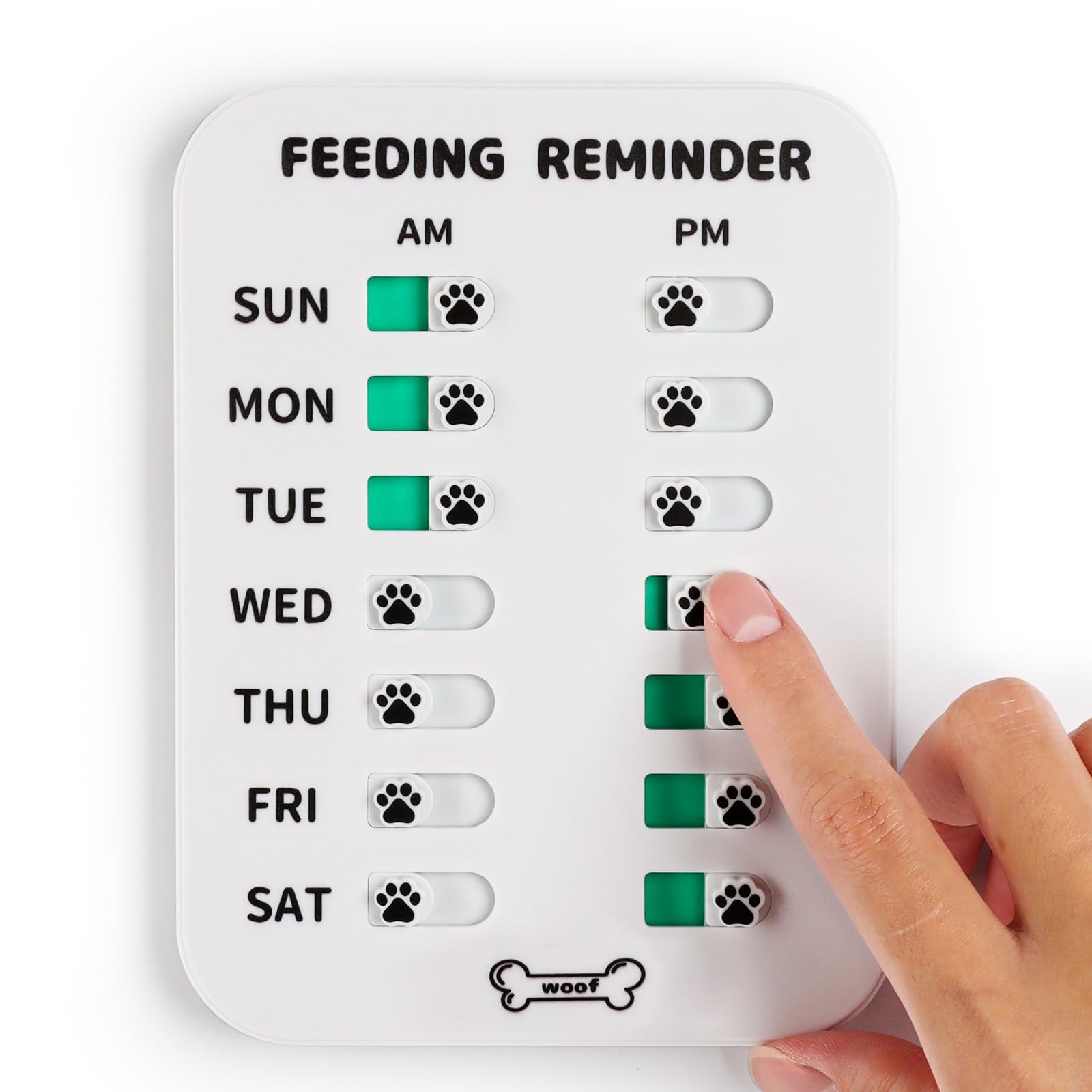 Recordatorio de YAUYIK en imán para nevera facilita registrar la comida del perro.