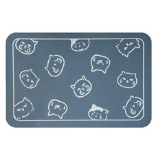 Alfombra de alimento para gatos YCT en azul, evita derrames y facilita la limpieza.