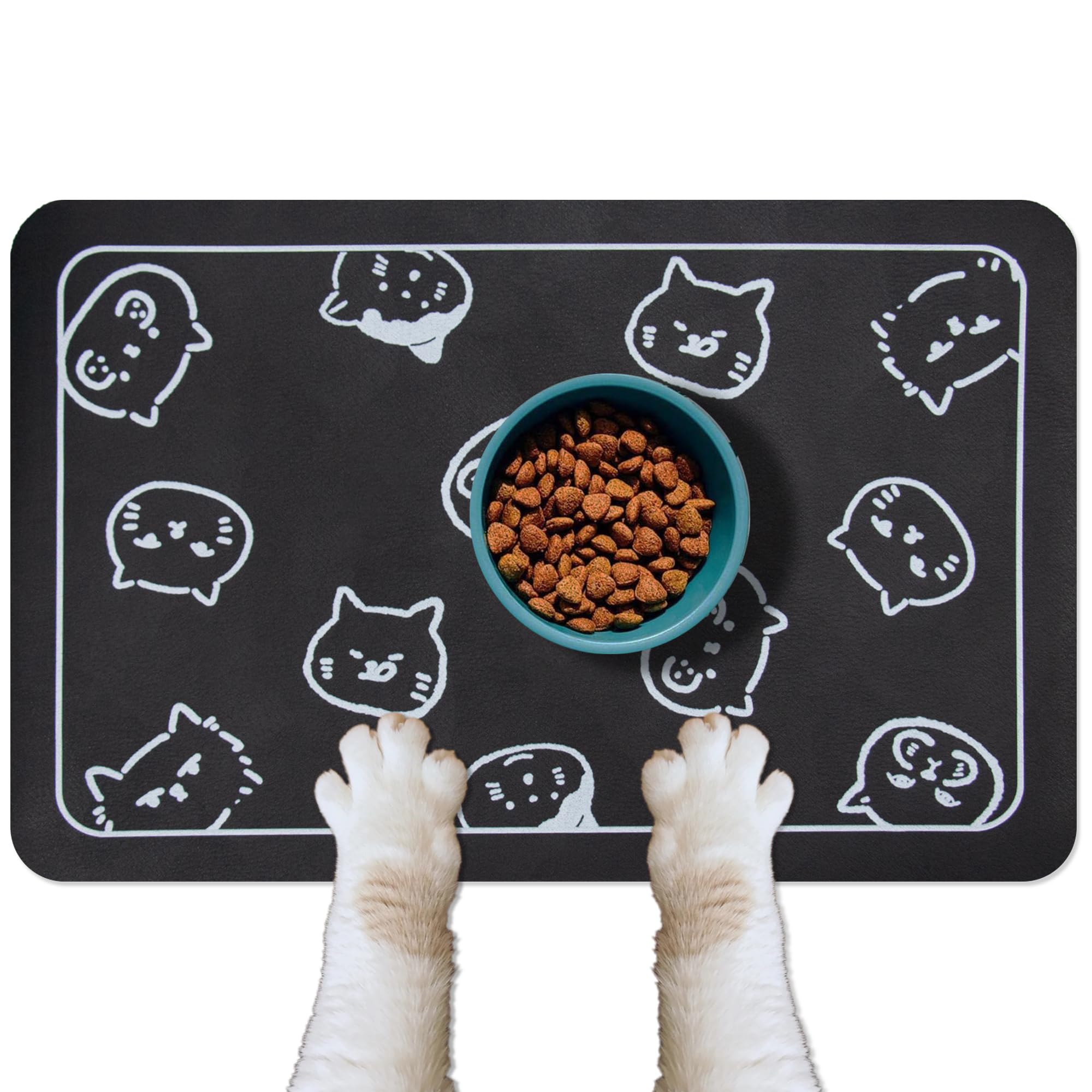YCT mat para gatos, vista frontal, absorbe derrames y mantiene el suelo seco.