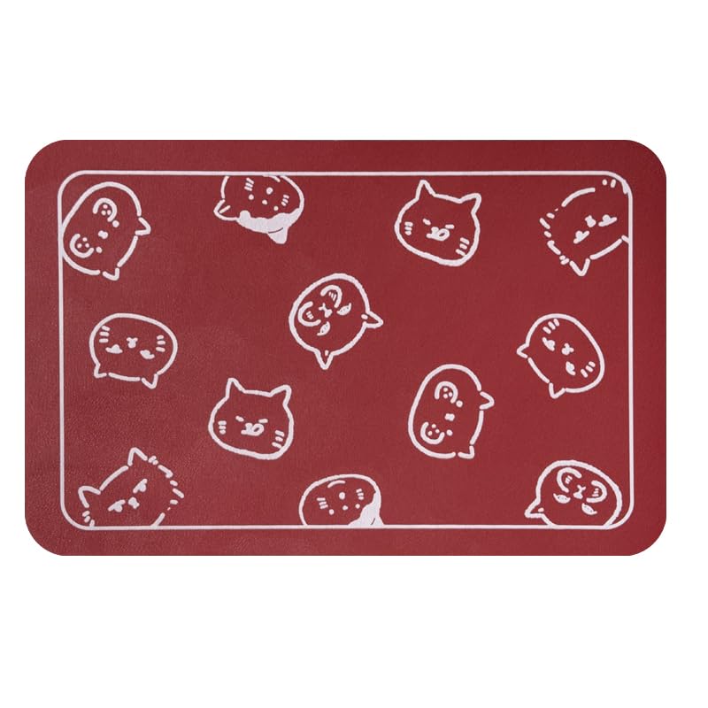 Tapete de comida para gatos YCT, antideslizante y absorbente, evita derrames