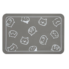 YCT tapete para alimento de gato con logo de cabezas múltiples, absorbe derrames y evita deslizamientos
