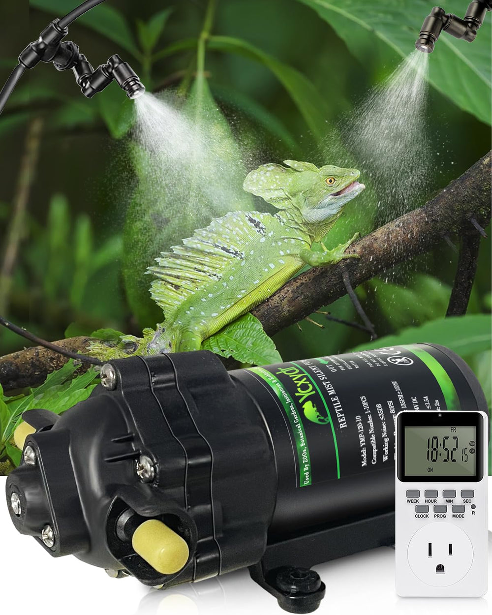 Ycxydr sistema de nebulización automático para reptiles, cobertura total con niebla suave