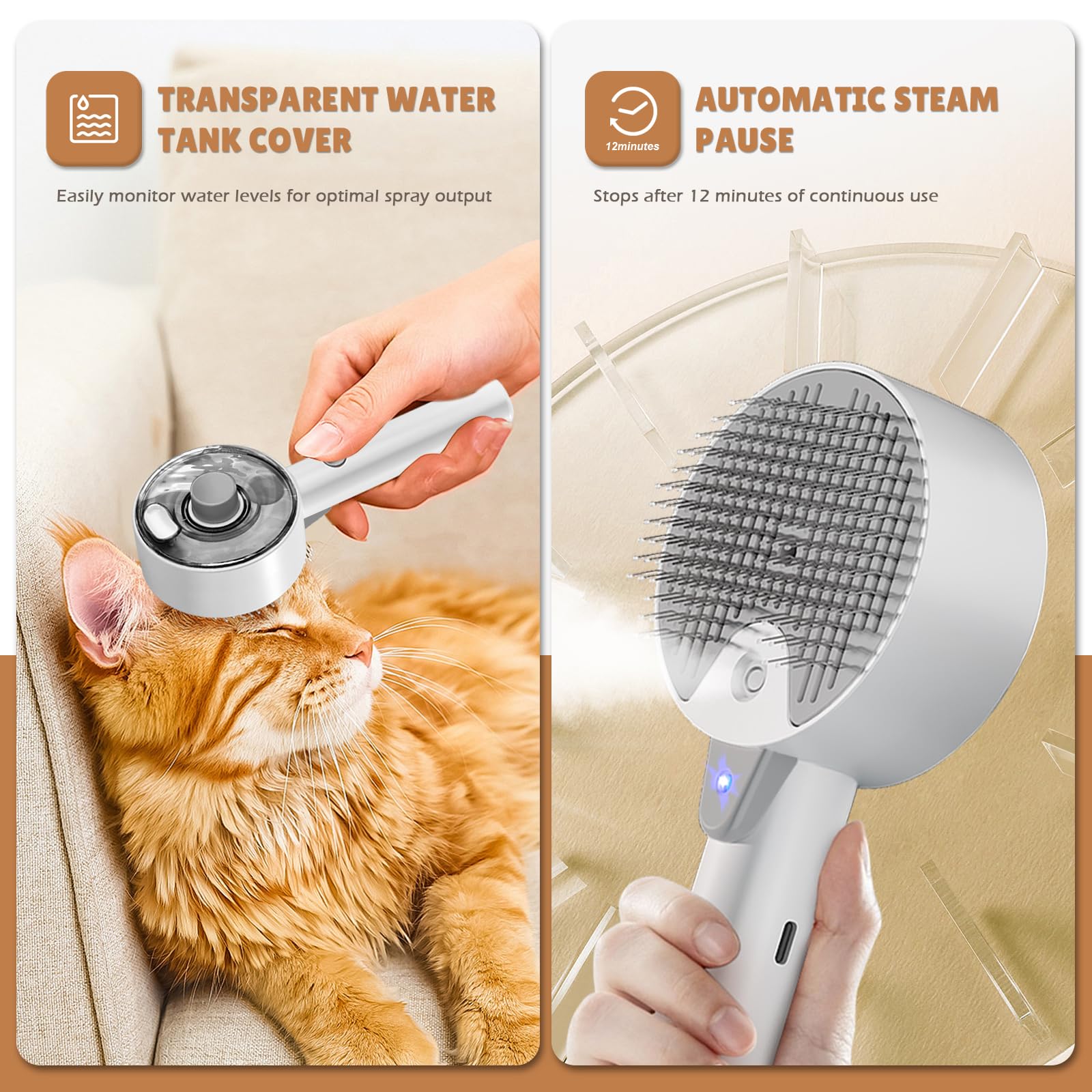 YeahGo Cepillo para gatos mantiene el pelaje suave y limpio tras cada uso.