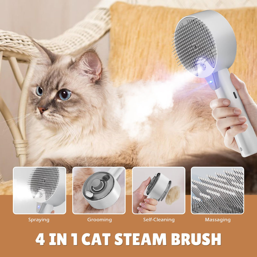 YeahGo Cepillo de vapor para gatos ofrece masaje relajante durante el cepillado.