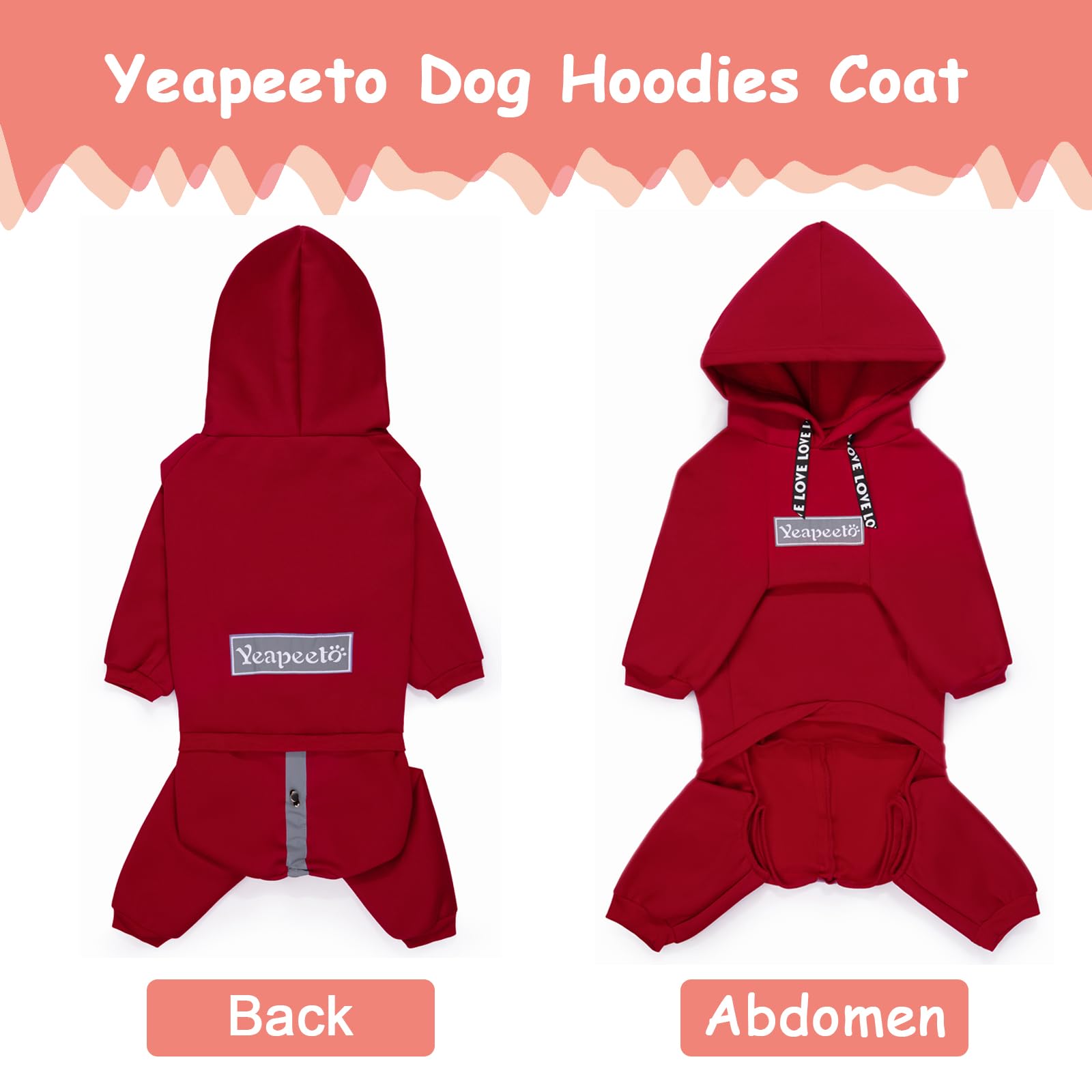 Diseño de 4 patas Yeapeeto protege las patas del perro durante el paseo.
