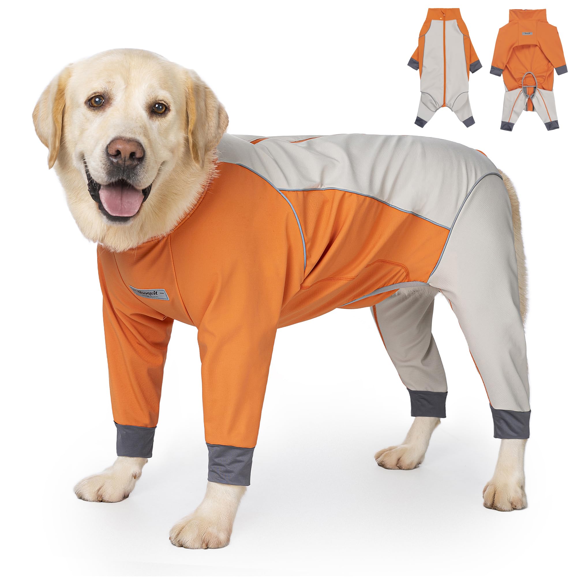 Yeapeeto abrigo para perros: vista frontal del abrigo impermeable, ideal para días fríos y lluviosos.