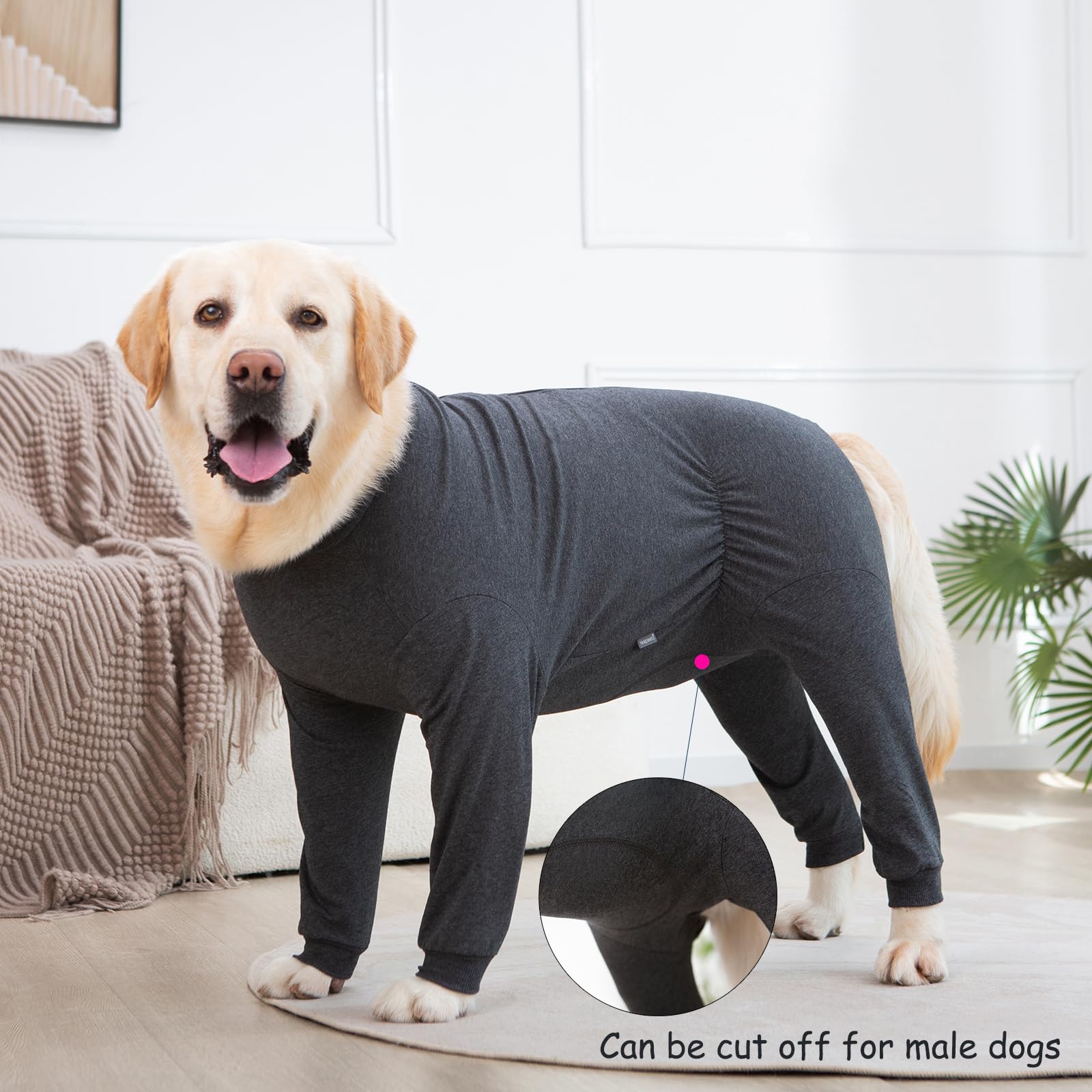 Yeapeeto protección de heridas para perros XL gris oscuro, evita lamidos y favorece la curación suave.