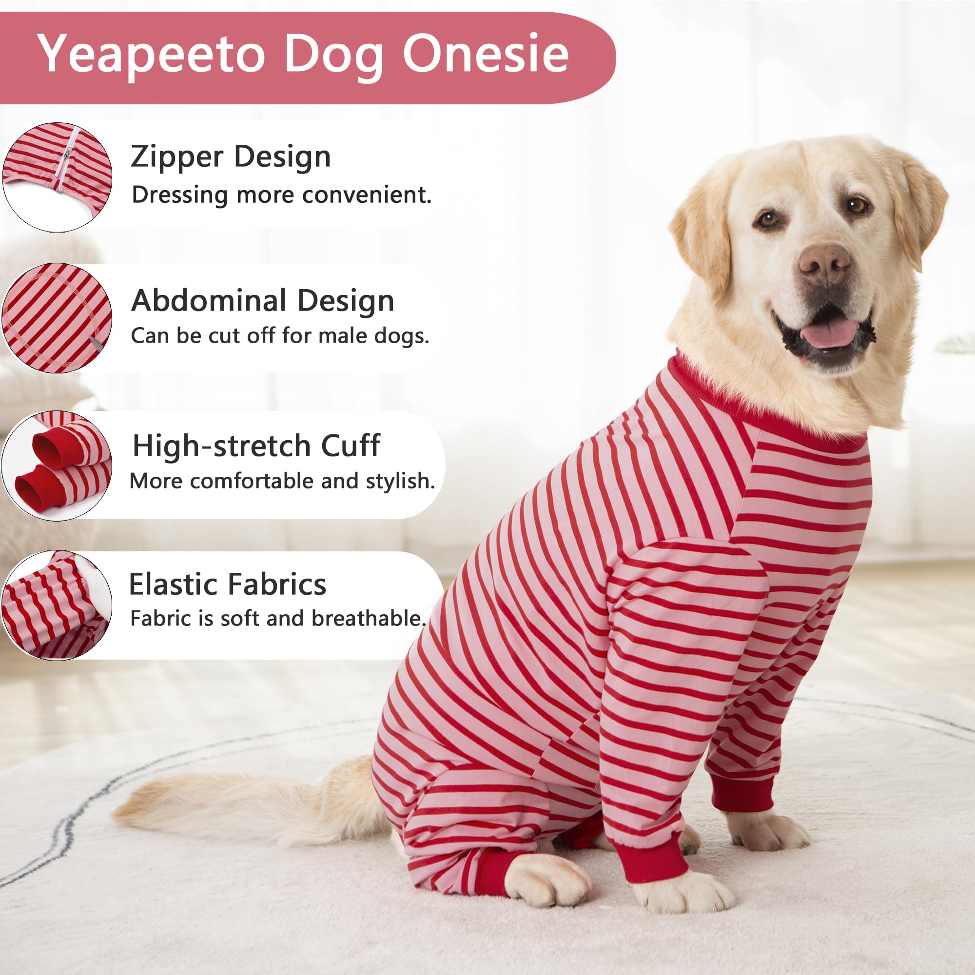Yeapeeto Recovery Suit, tela de algodón y elastano, suave y transpirable.