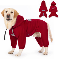 Sudadera Yeapeeto para perros grandes en rojo, cálida para paseos fríos.