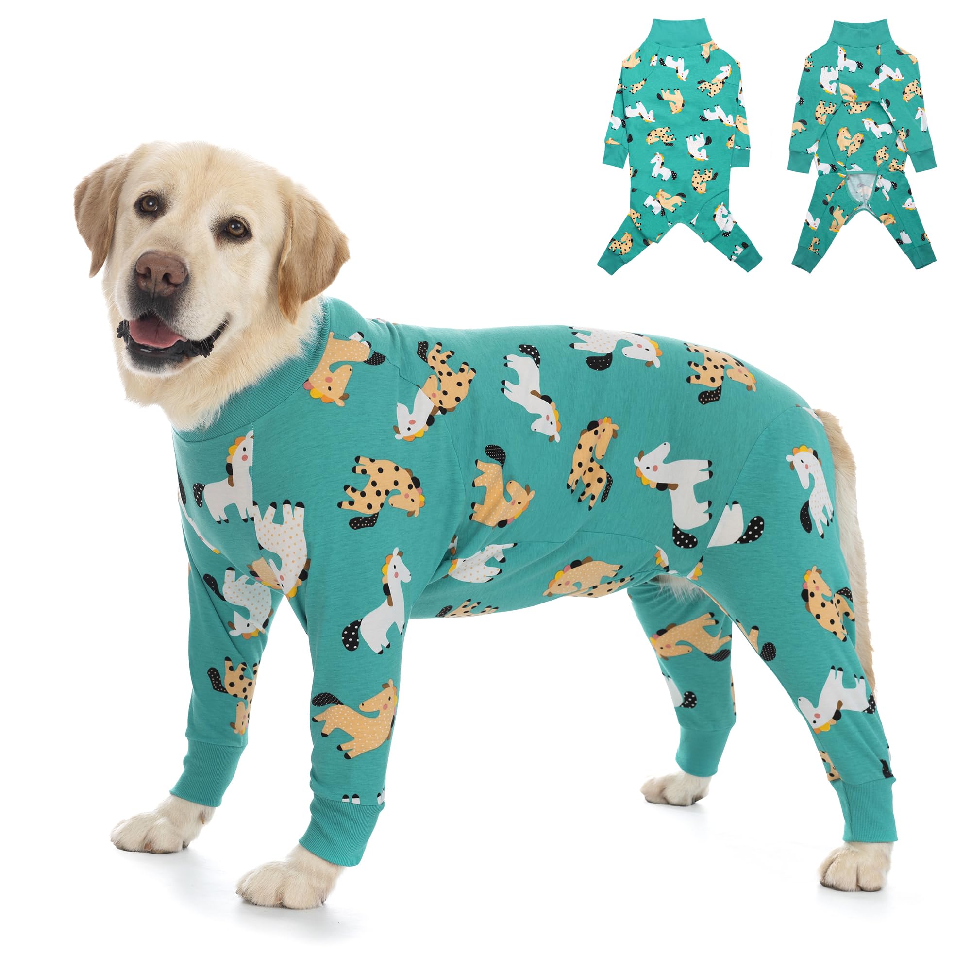 Yeapeeto: traje de recuperación para perro, enfoque: traje verde poní, cómodo y transpirable para uso diario.