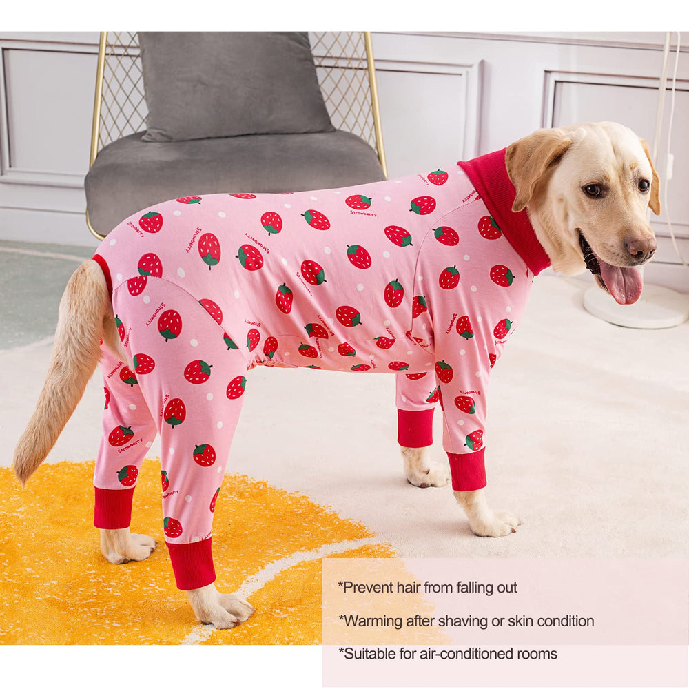 Yeapeeto traje recuperación para perros fresa, tela transpirable para mantener cómodo al perro