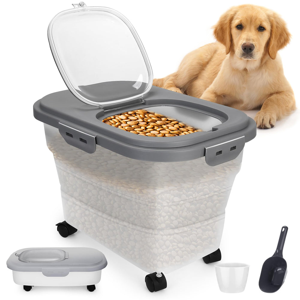 YECERCAN Contenedor translúcido para mascotas, permite ver la cantidad de comida y reabastecer a tiempo.