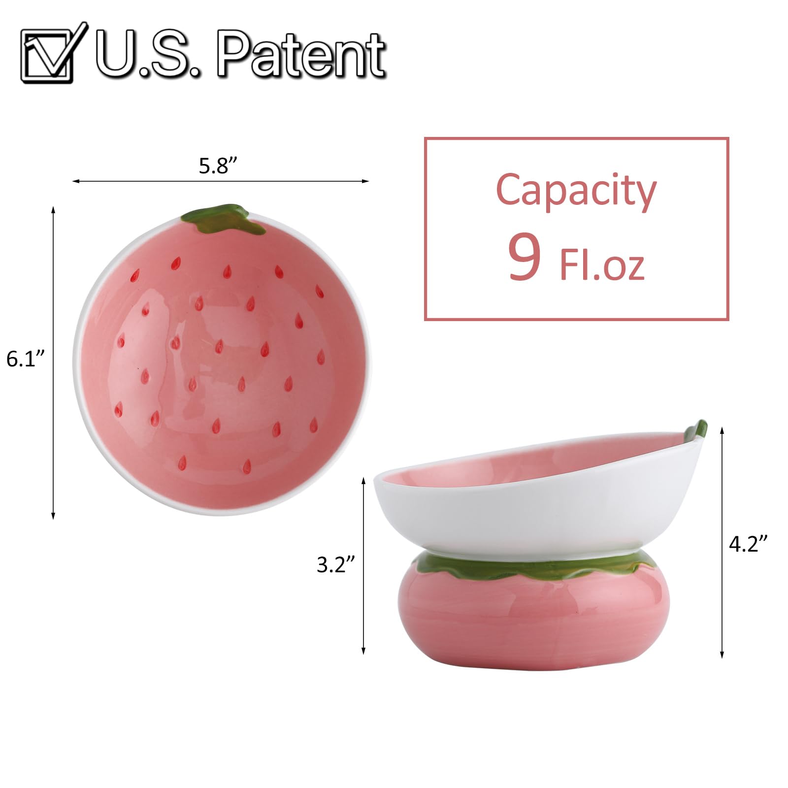 Yeexoxow tazón cerámico alzado rosa para gatos, comidas más cómodas.