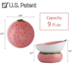 Yeexoxow tazón cerámico alzado rosa para gatos, comidas más cómodas.