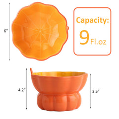 Yeexoxow tazón gato calabaza naranja cerámico, estable y a prueba de vuelcos.